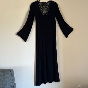 Elegant Black Lace Maxi Dress